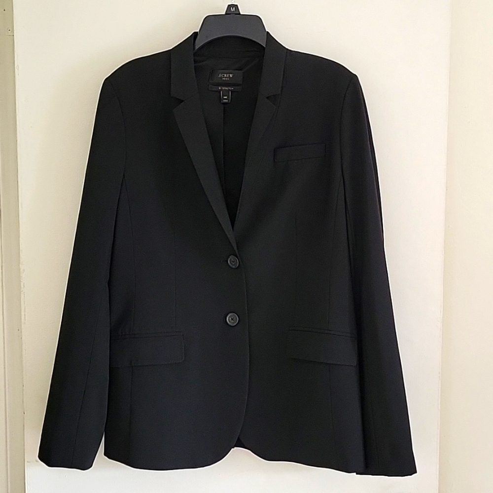 J. CREW 1035 Bi-Stretch Black Blazer 14T -see measurements